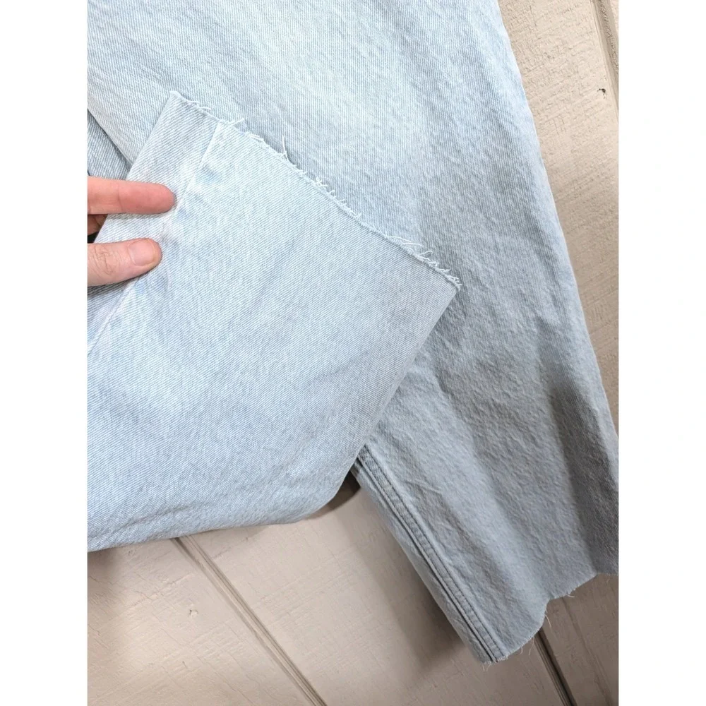 Abercrombie Curve Love 90s Straight Ultra High Rise Carpenter Jeans Light Wash - Picture 9 of 10